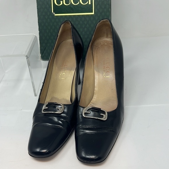 Gucci Sz 7.5B Black Leather Pumps - Picture 14 of 14